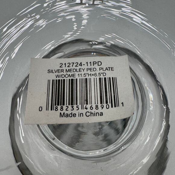 Fitz and Floyd NWT Pedestal Plate Silver Medley Platinum Rim 7" tall - Picture 4 of 6